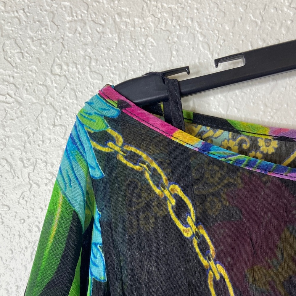 Jennifer Lopez Black Multicolor Floral Blouse - Picture 4 of 6